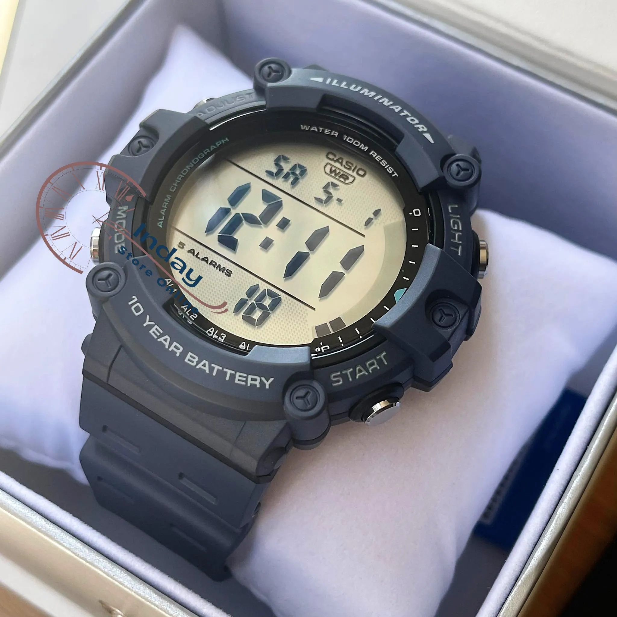 Casio Digital Men's Watch AE-1500WH-2A Digital Resin Band Resin Glass Battery Life: 10 Years