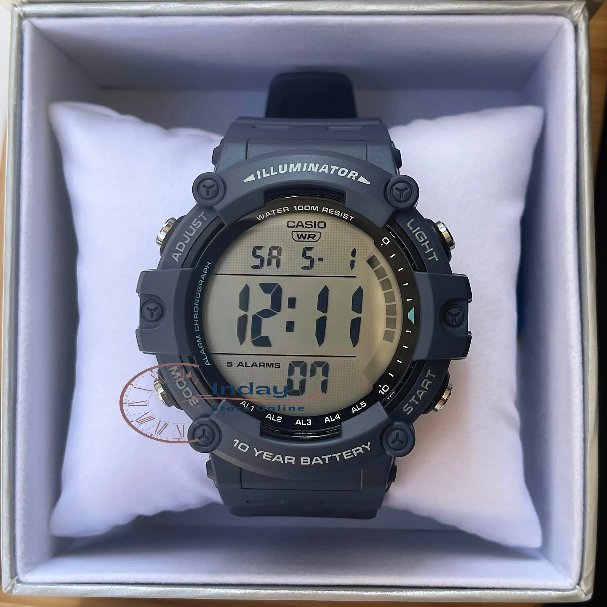 Casio Digital Men's Watch AE-1500WH-2A Digital Resin Band Resin Glass Battery Life: 10 Years