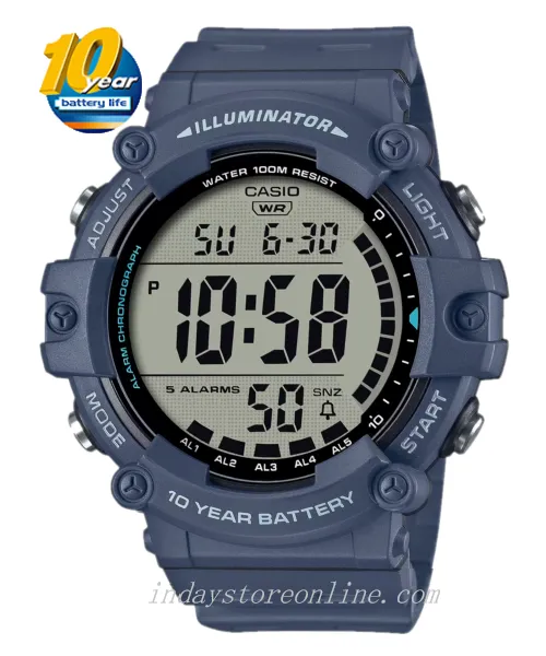 Casio Digital Men's Watch AE-1500WH-2A Digital Resin Band Resin Glass Battery Life: 10 Years
