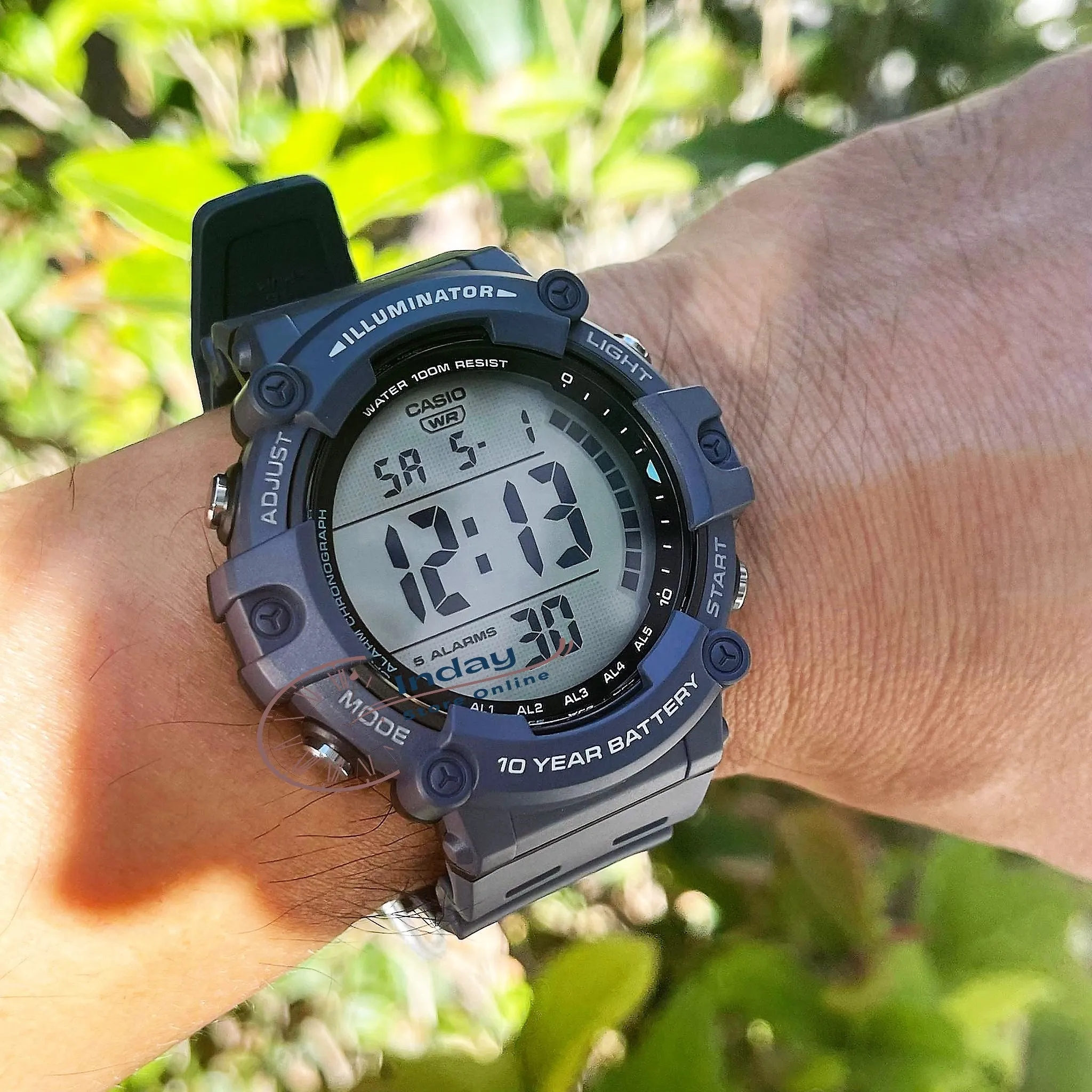 Casio Digital Men's Watch AE-1500WH-2A Digital Resin Band Resin Glass Battery Life: 10 Years
