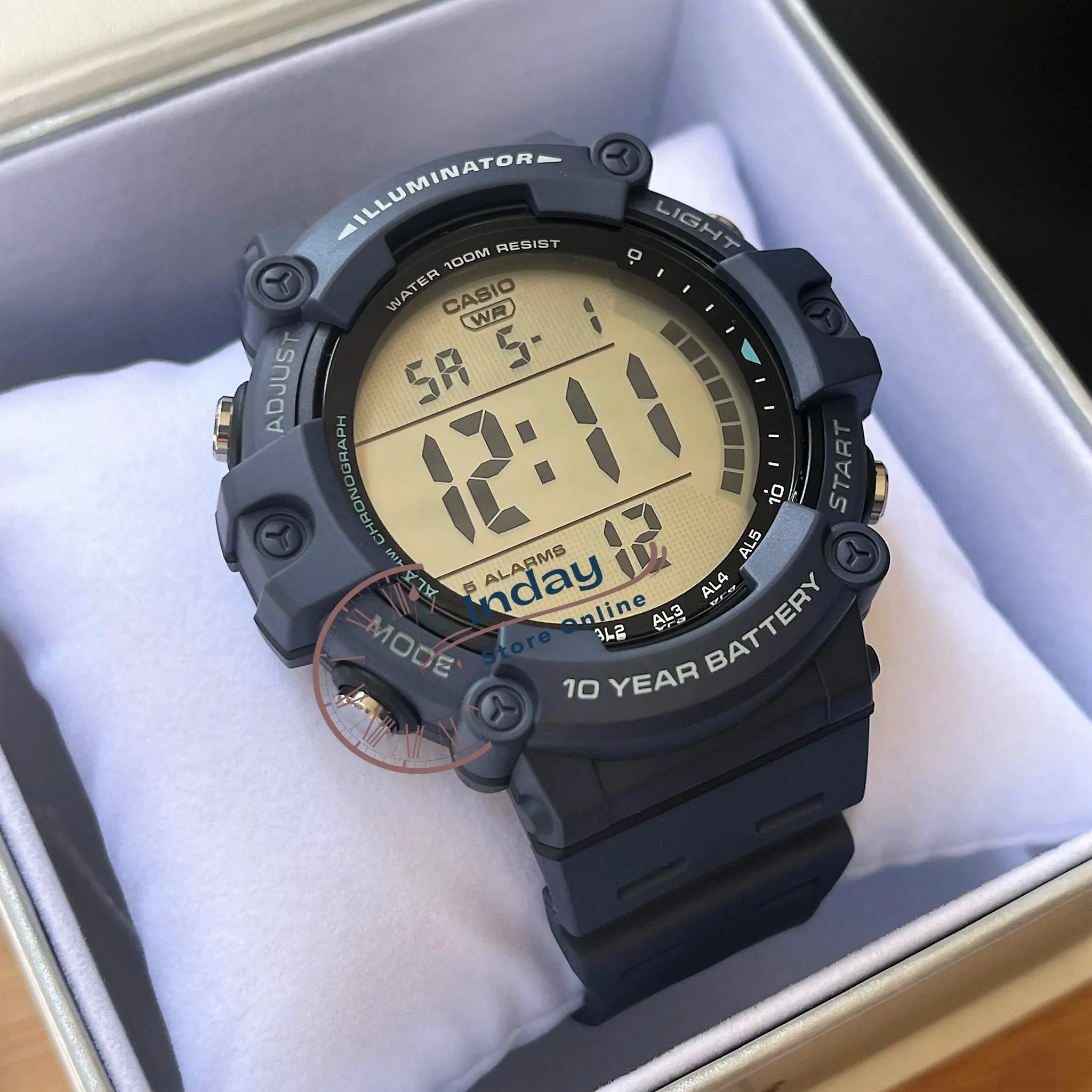 Casio Digital Men's Watch AE-1500WH-2A Digital Resin Band Resin Glass Battery Life: 10 Years