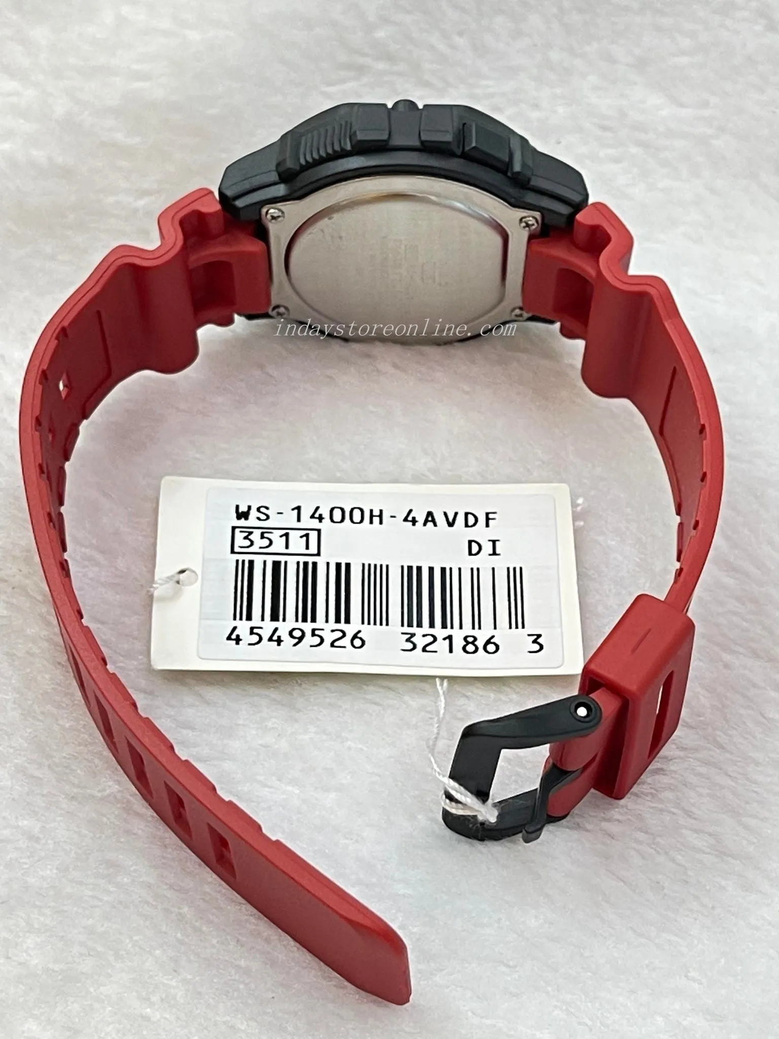 Casio Digital Men's Watch WS-1400H-4A Digital Red Color Resin Band Resin Glass Battery Life: 10 Years