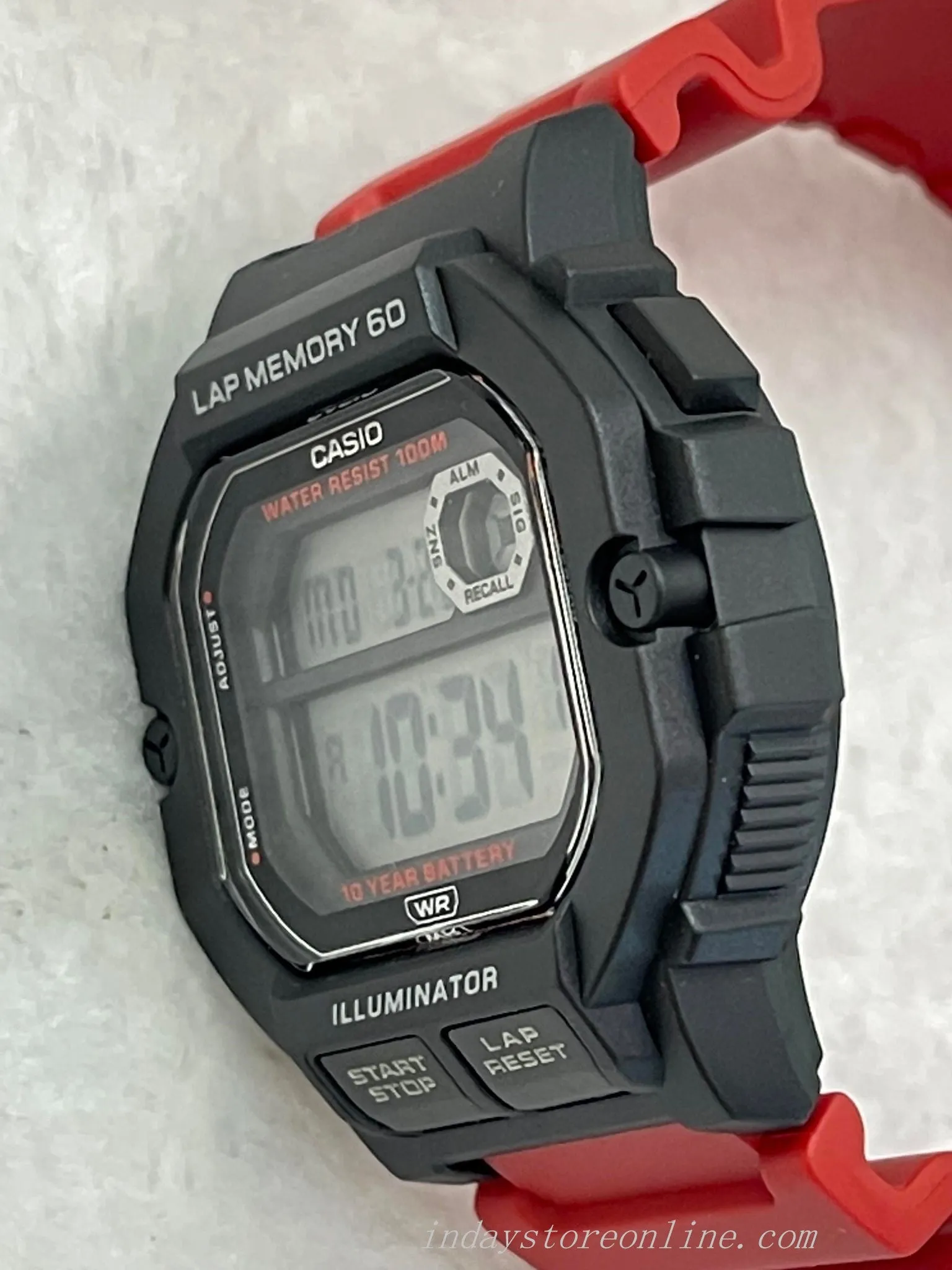 Casio Digital Men's Watch WS-1400H-4A Digital Red Color Resin Band Resin Glass Battery Life: 10 Years