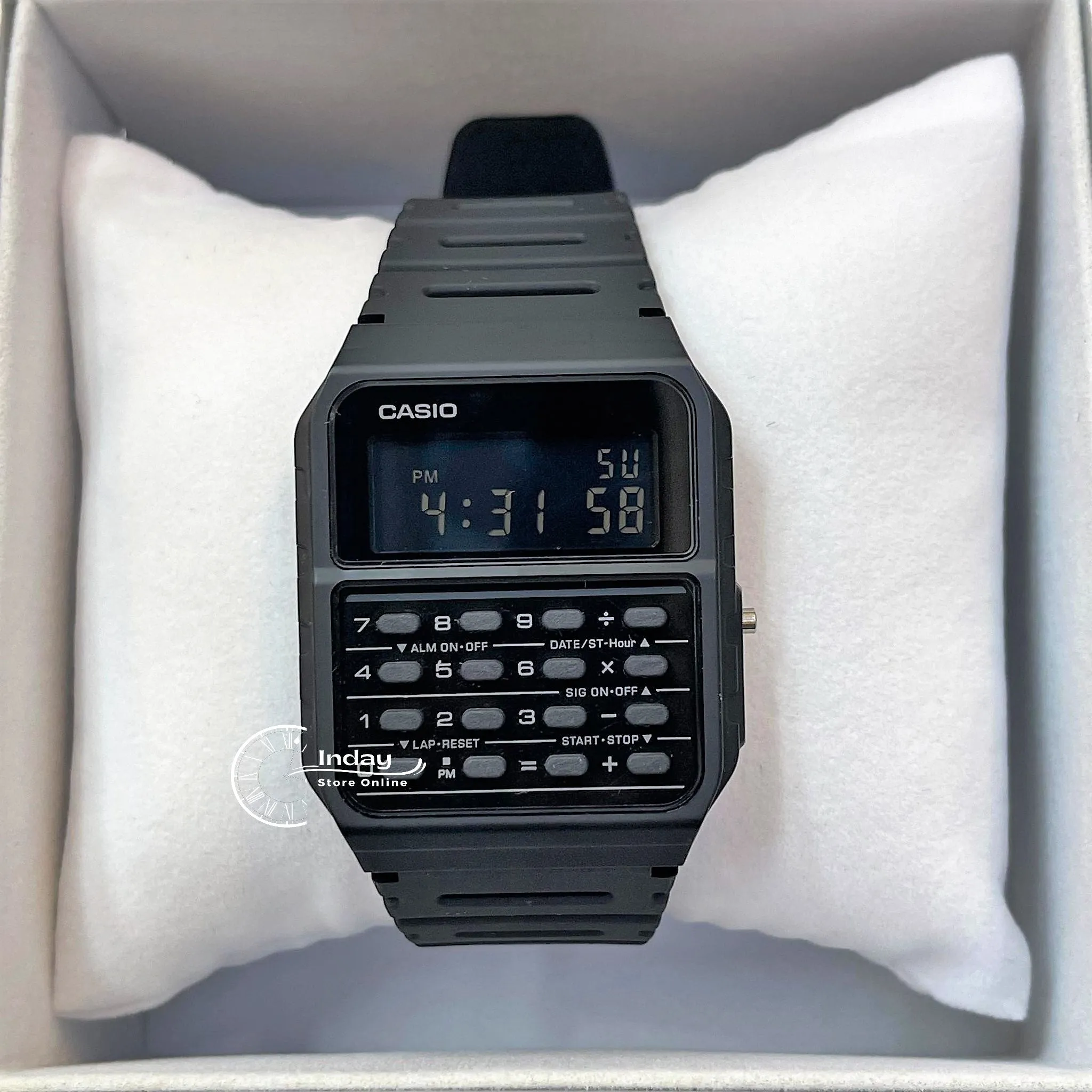 Casio Digital Unisex Watch CA-53WF-1B Calculator Black Color Resin Strap Battery Life 5-Years