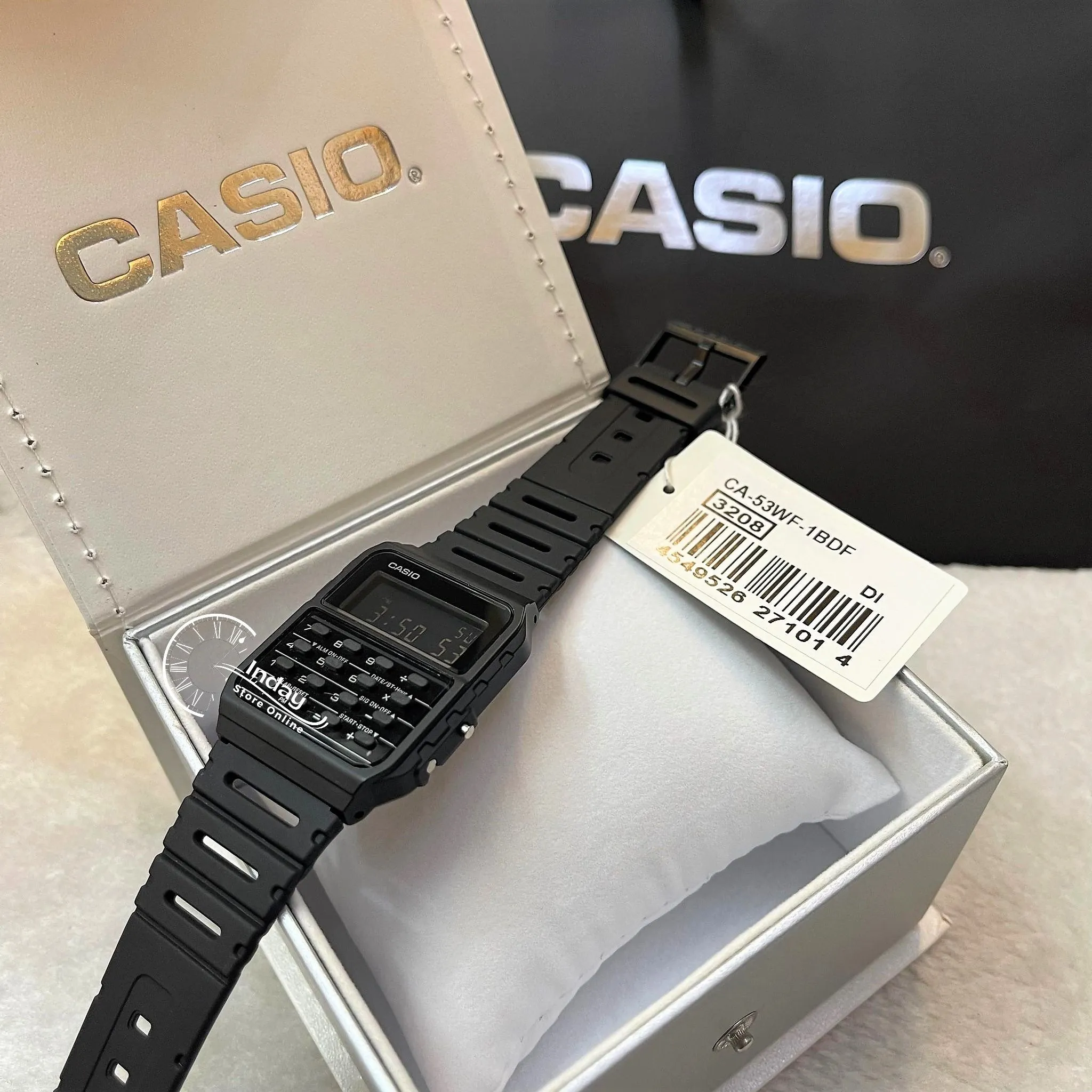 Casio Digital Unisex Watch CA-53WF-1B Calculator Black Color Resin Strap Battery Life 5-Years