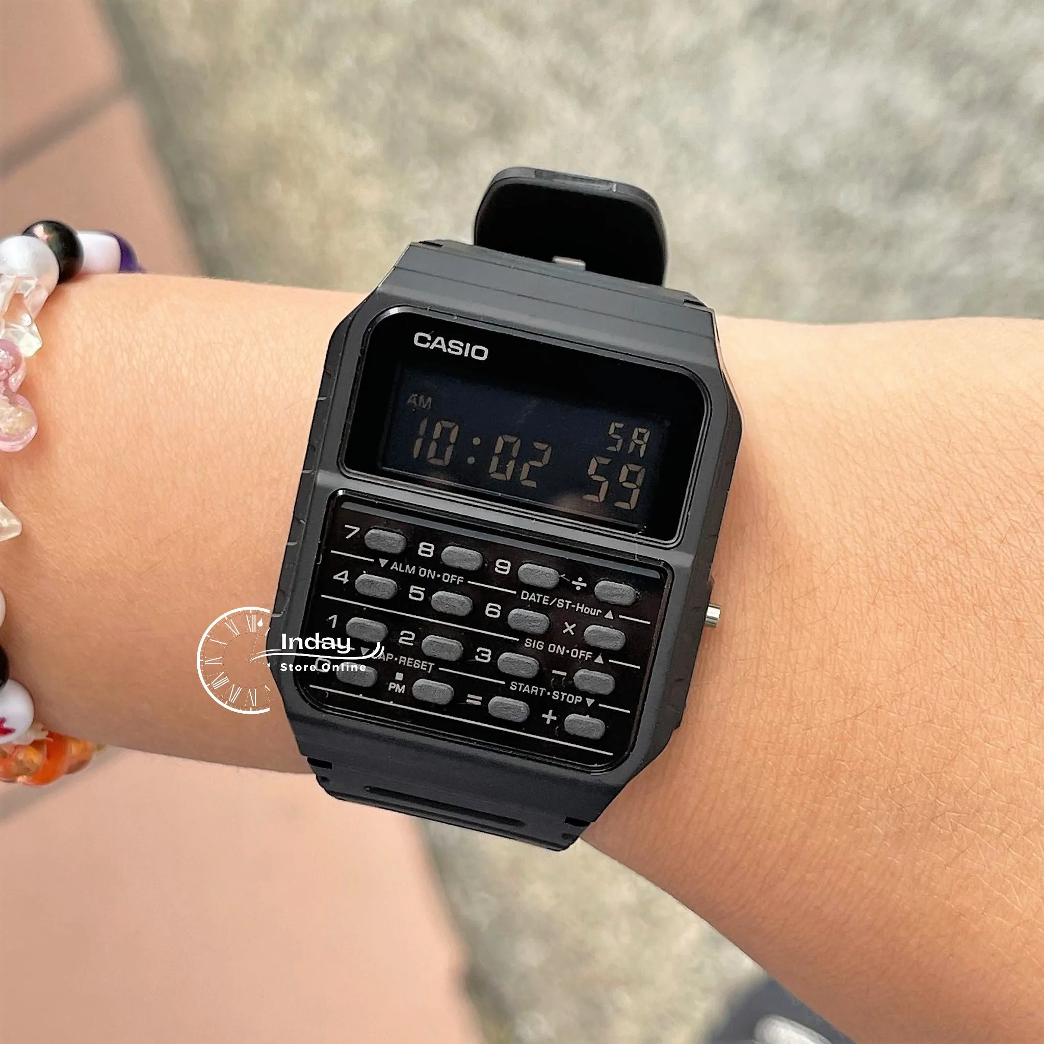 Casio Digital Unisex Watch CA-53WF-1B Calculator Black Color Resin Strap Battery Life 5-Years