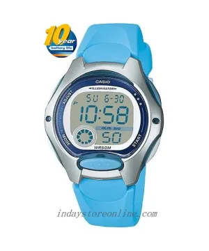 Casio Digital Women's Watch LW-200-2B 10-Year Battery Life Sky Blue Resin Strap