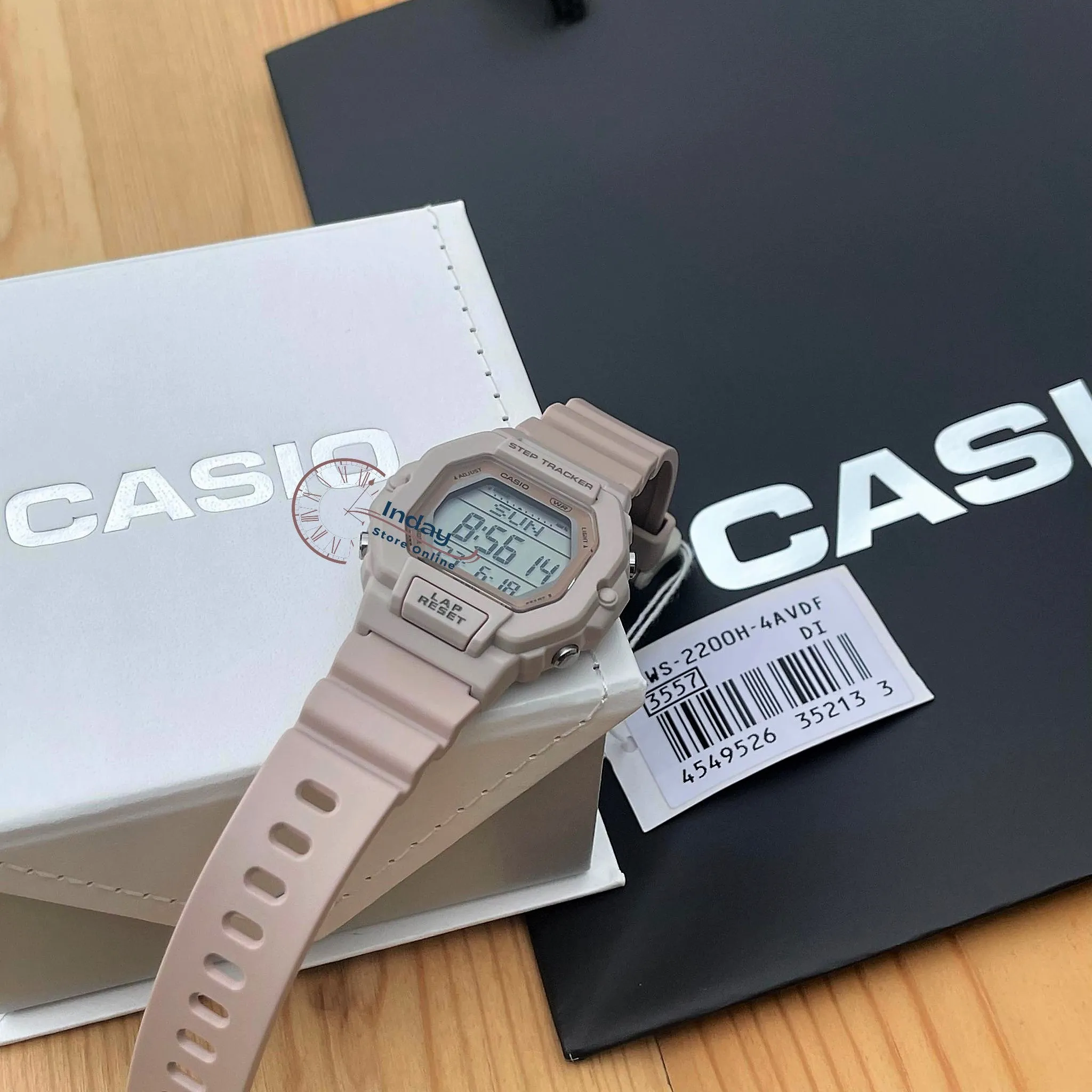 Casio Digital Women's Watch LWS-2200H-4A Pink Color Resin Strap