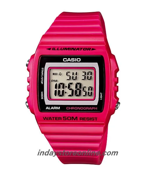Casio Digital Women's Watch W-215H-4A Digital Resin Band Resin Glass Battery Life: 7 years
