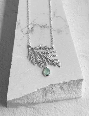 Cedar and Seafoam Chalcedony Necklace