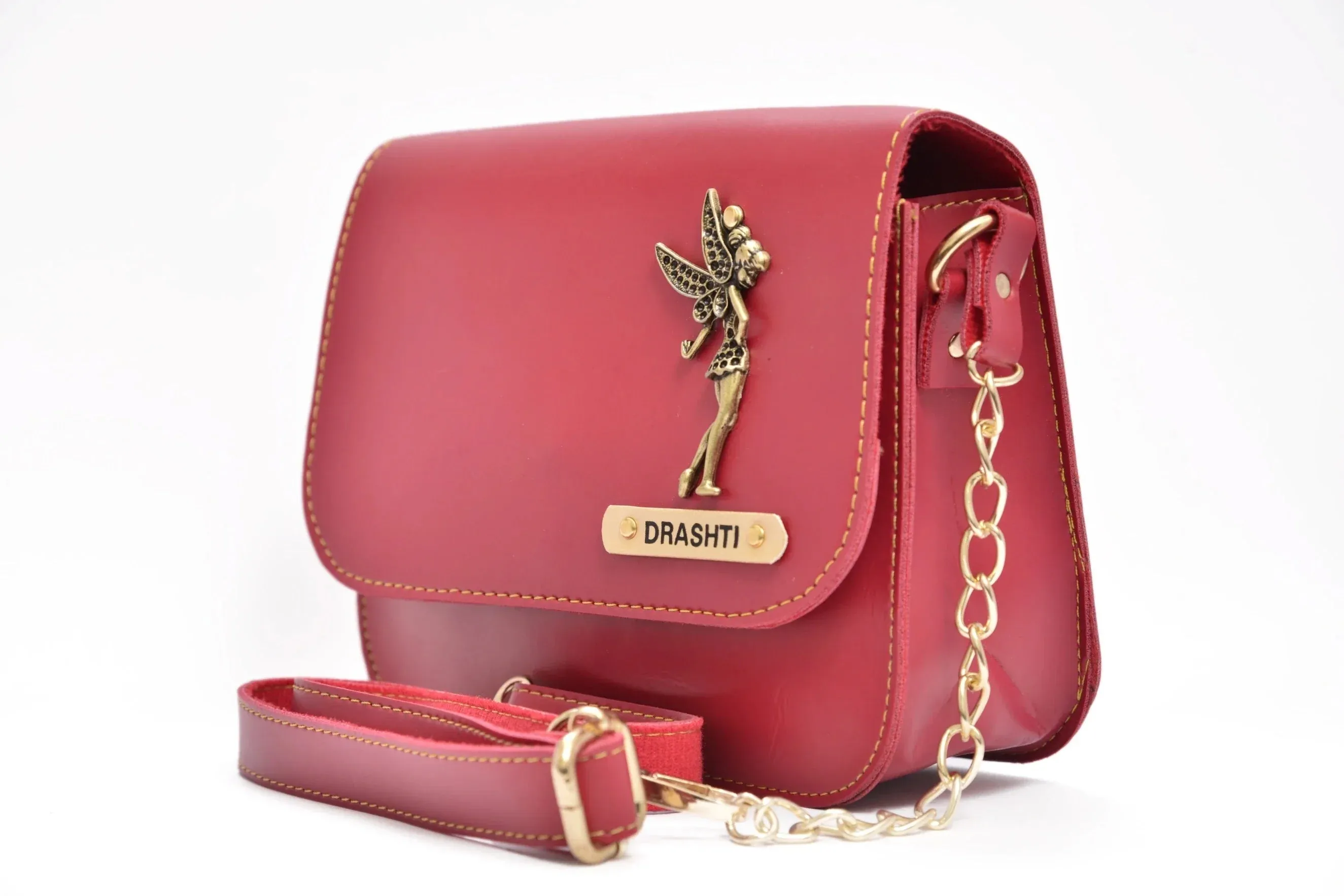 Chained Sling Bag & Men's Wallet & Personalised Couple Rainbow Classic WaterBottle - Wine