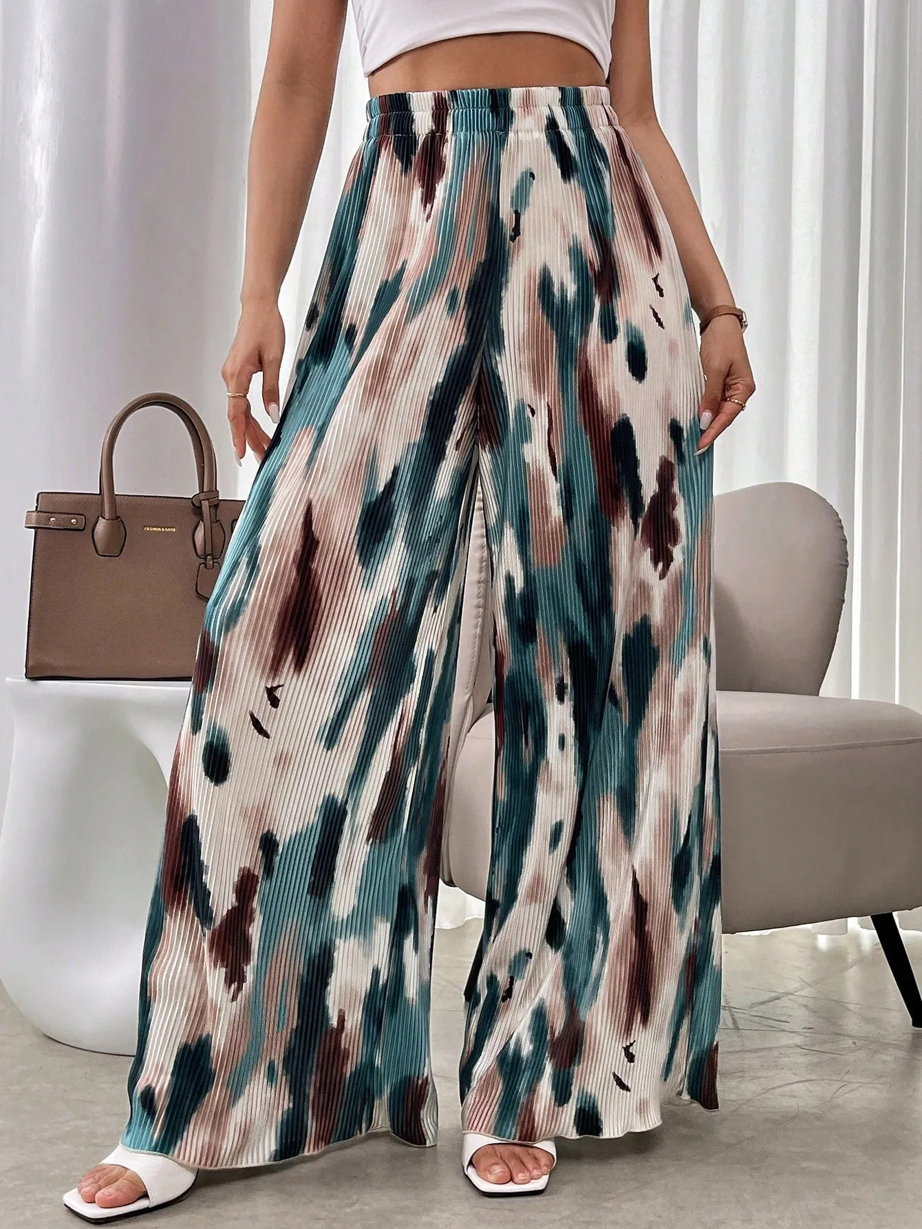 Cherry Vibes: Pantalón Ancho Casual Tie-Dye para Mujer