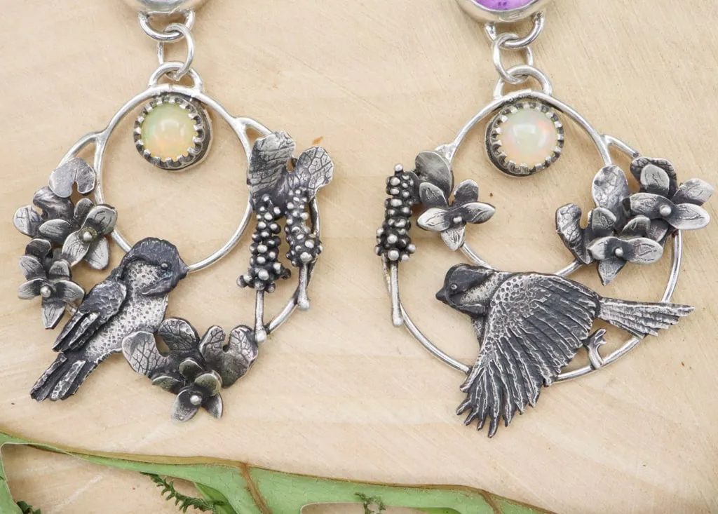 Chickadee Hoop Earrings