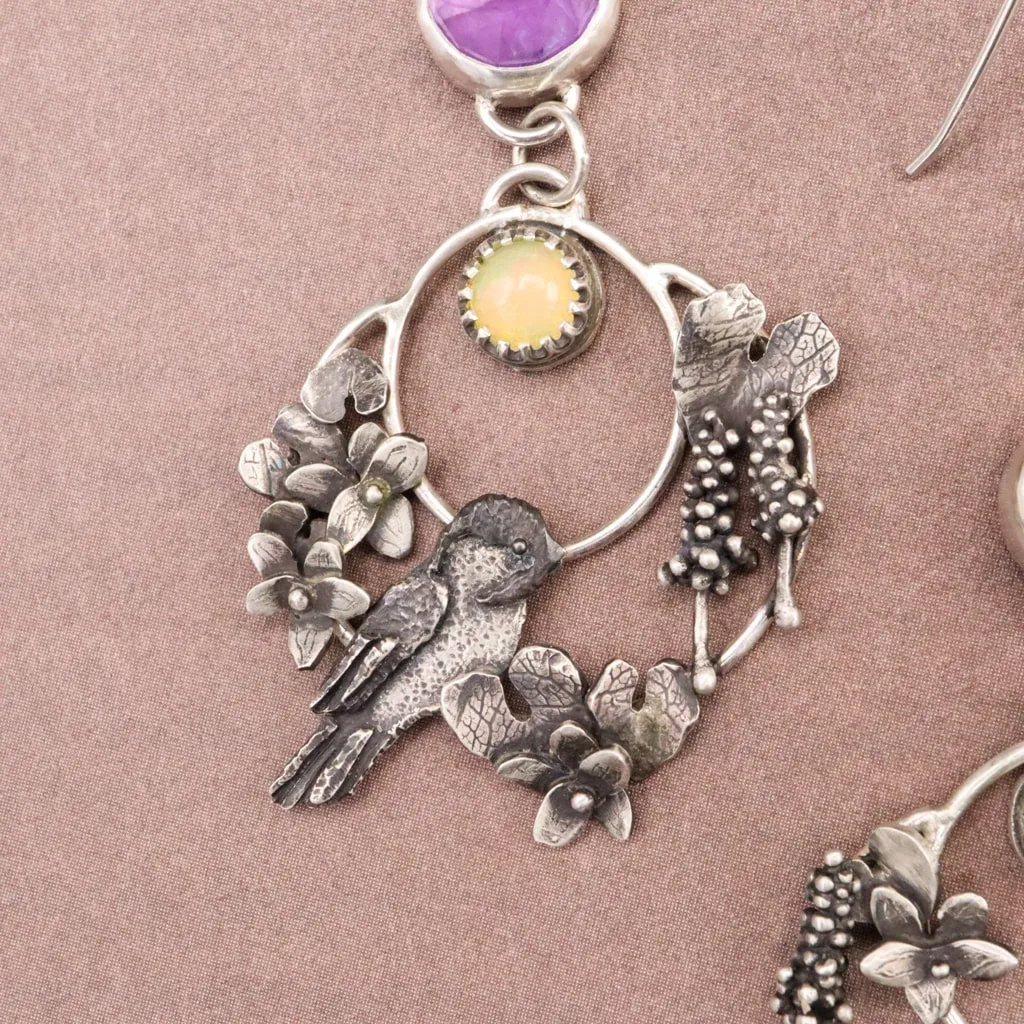 Chickadee Hoop Earrings