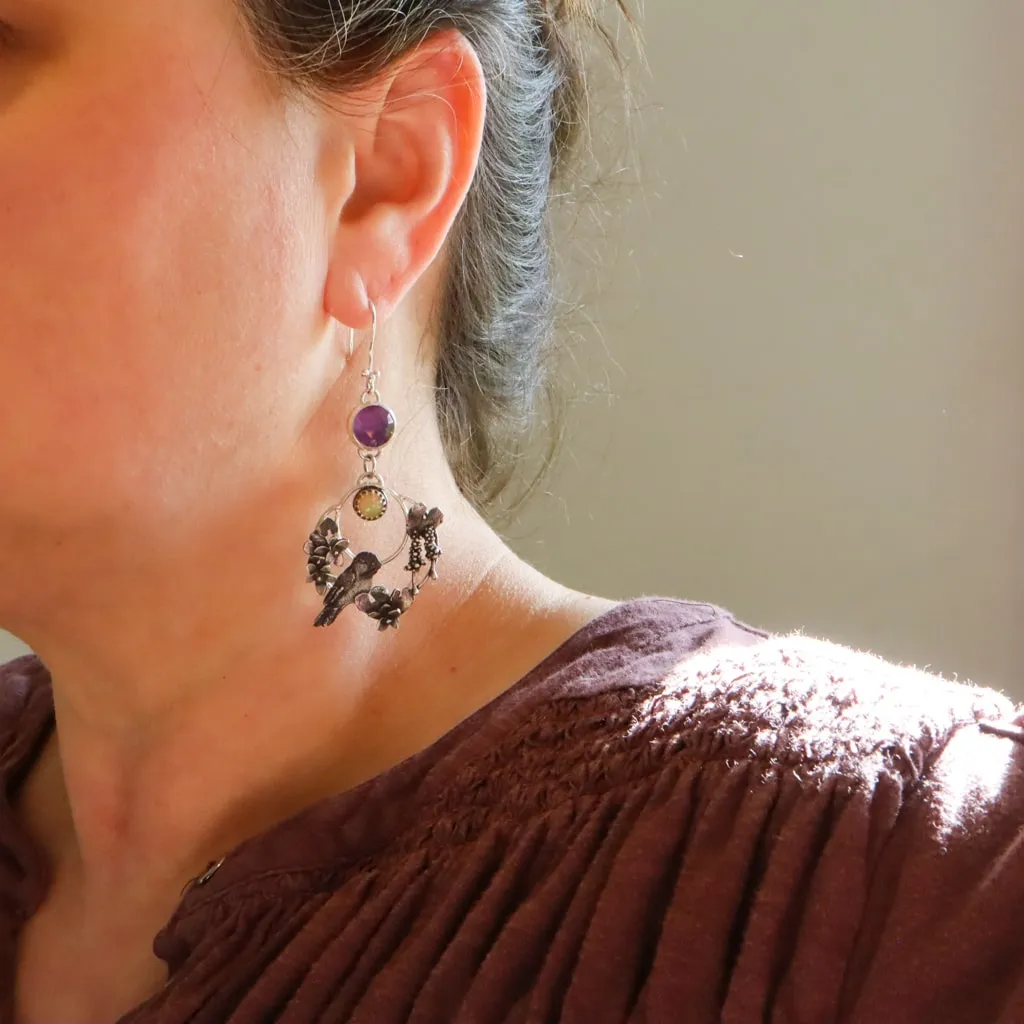 Chickadee Hoop Earrings
