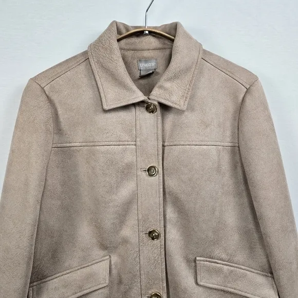 Chico's Faux Suede Jacket Chico's Size 1 - US Size 8/10 Medium