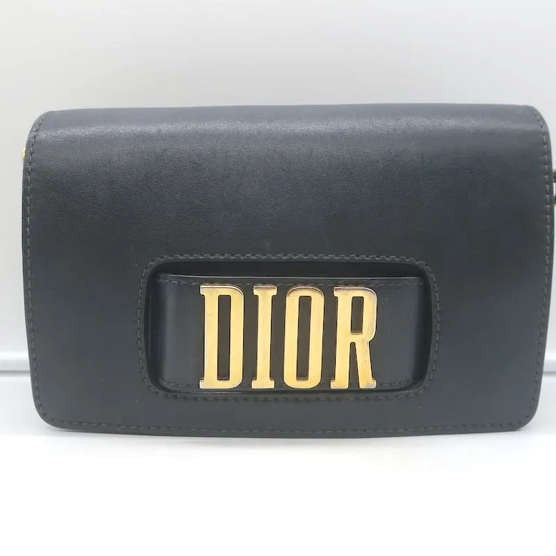 Christian Dior Dio(r)evolution Flap Bag Black Leather Crossbody