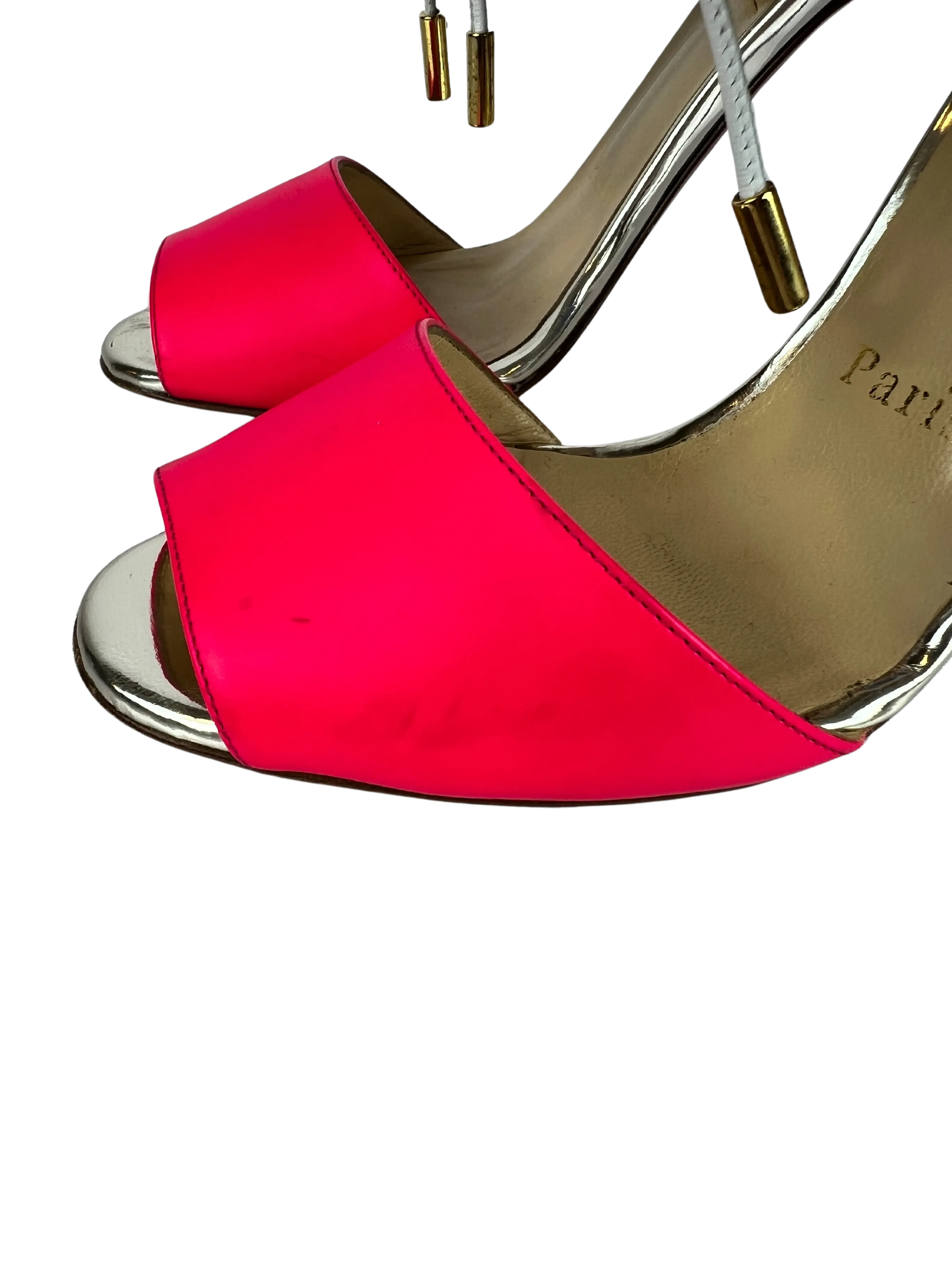 Christian Louboutin Mayerling Heels 100 Fluo Mat and Suede in Version Fushia, Size 36.5 EU/6 US