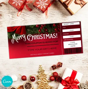 Christmas coupon, holiday coupon, holiday template, gift voucher, holiday gift voucher, Christmas gift voucher, printable coupon,