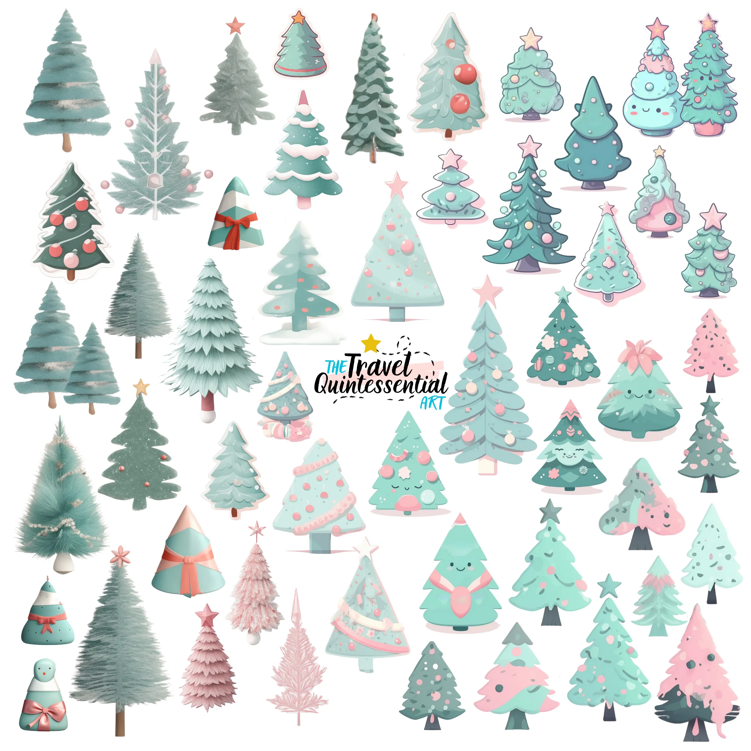 Christmas Trees Clip Art SETXMAS003