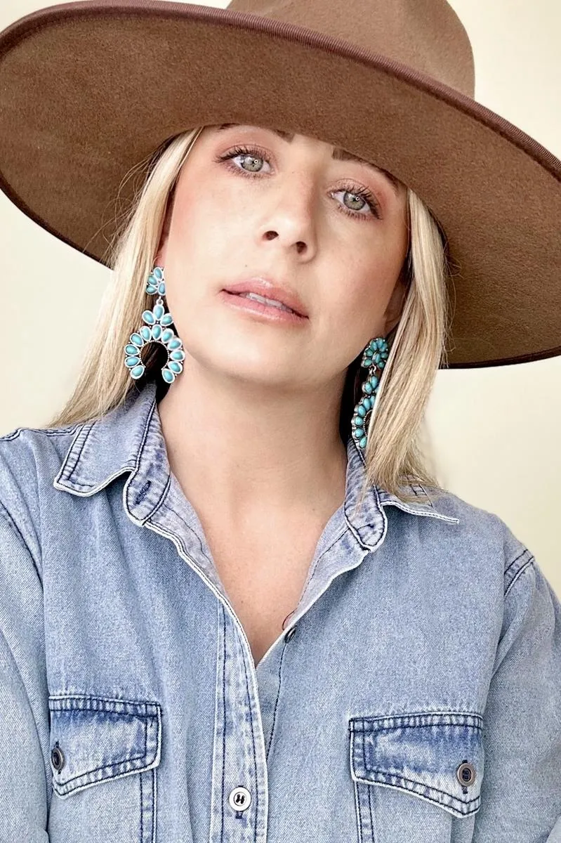 Chunky Turquoise Drop Earrings