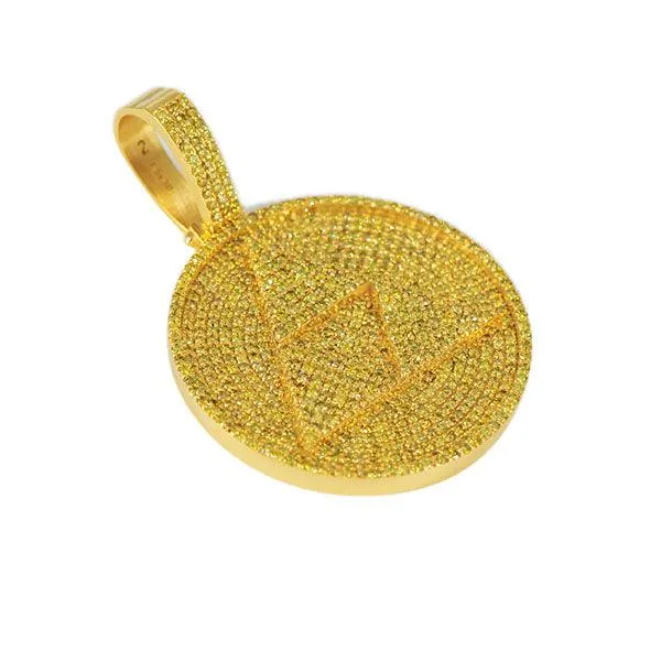 CJ3722 - Custom Diamond Trillion Triangle Triforce Pendant