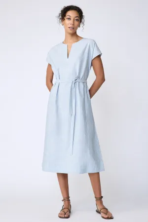 Clara Dress - Light Indigo Stripe