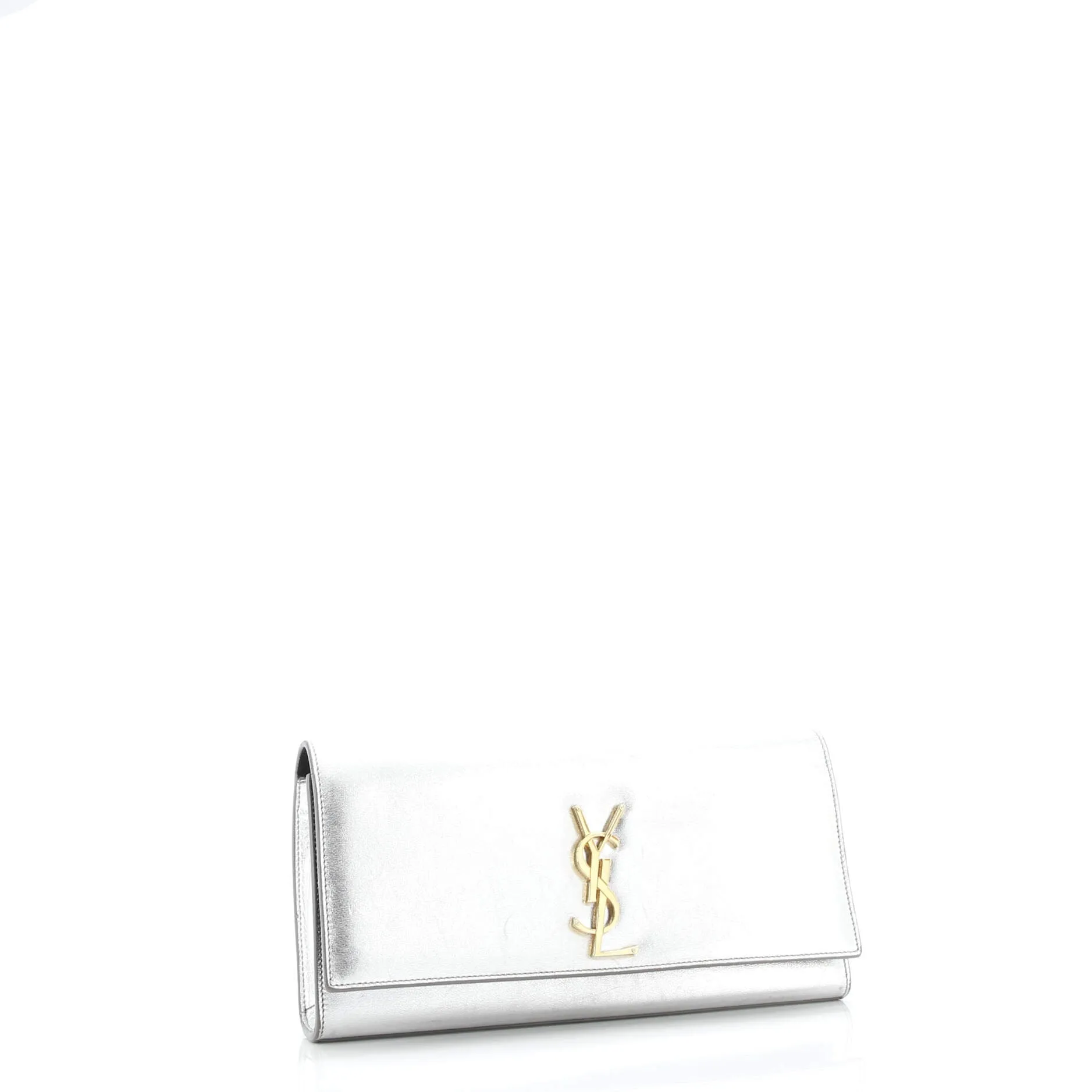 Classic Monogram Clutch Metallic Calfskin Long