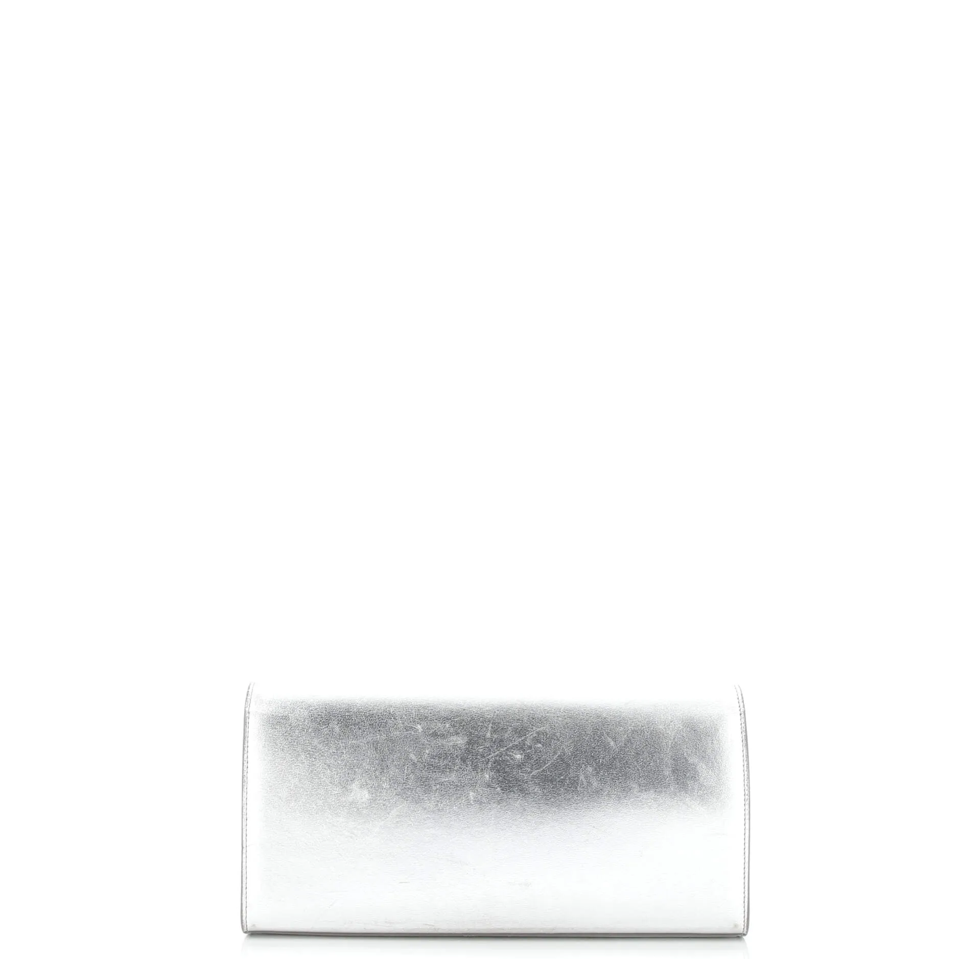 Classic Monogram Clutch Metallic Calfskin Long