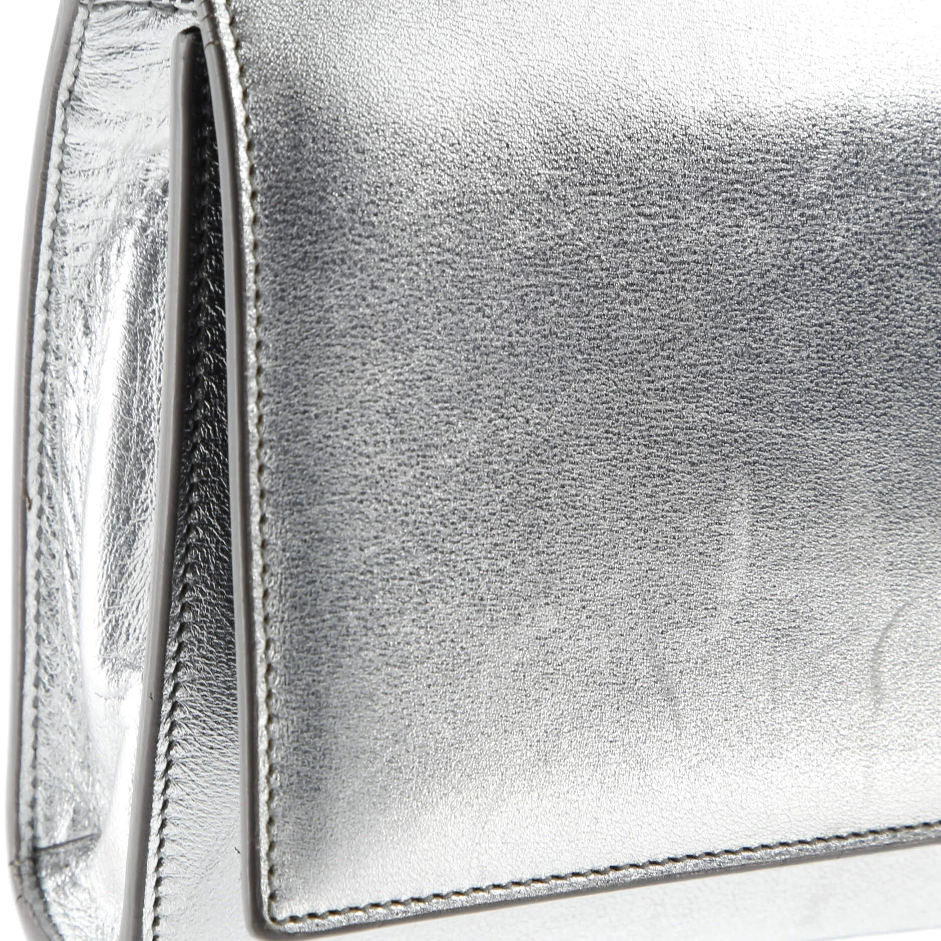Classic Monogram Clutch Metallic Calfskin Long