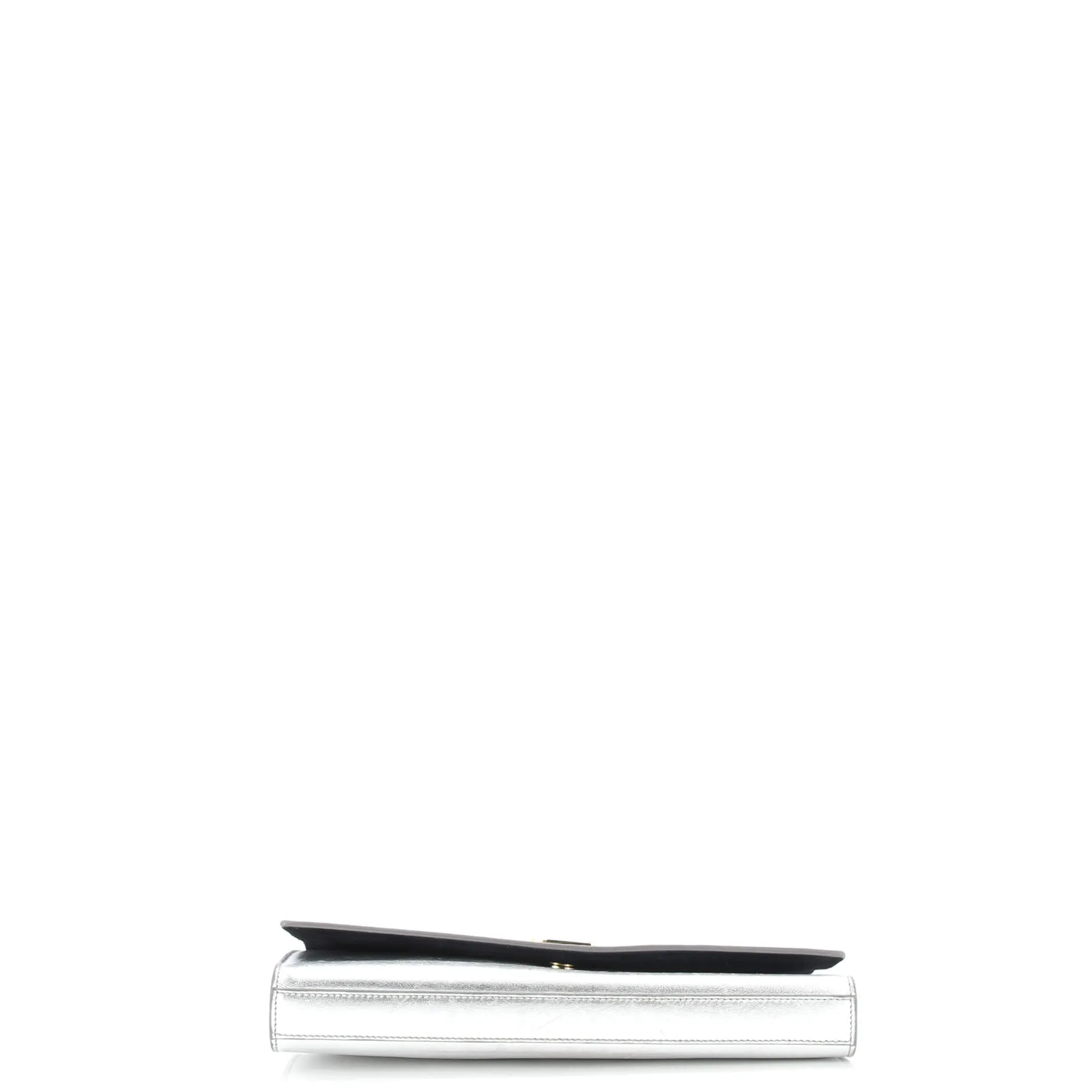 Classic Monogram Clutch Metallic Calfskin Long