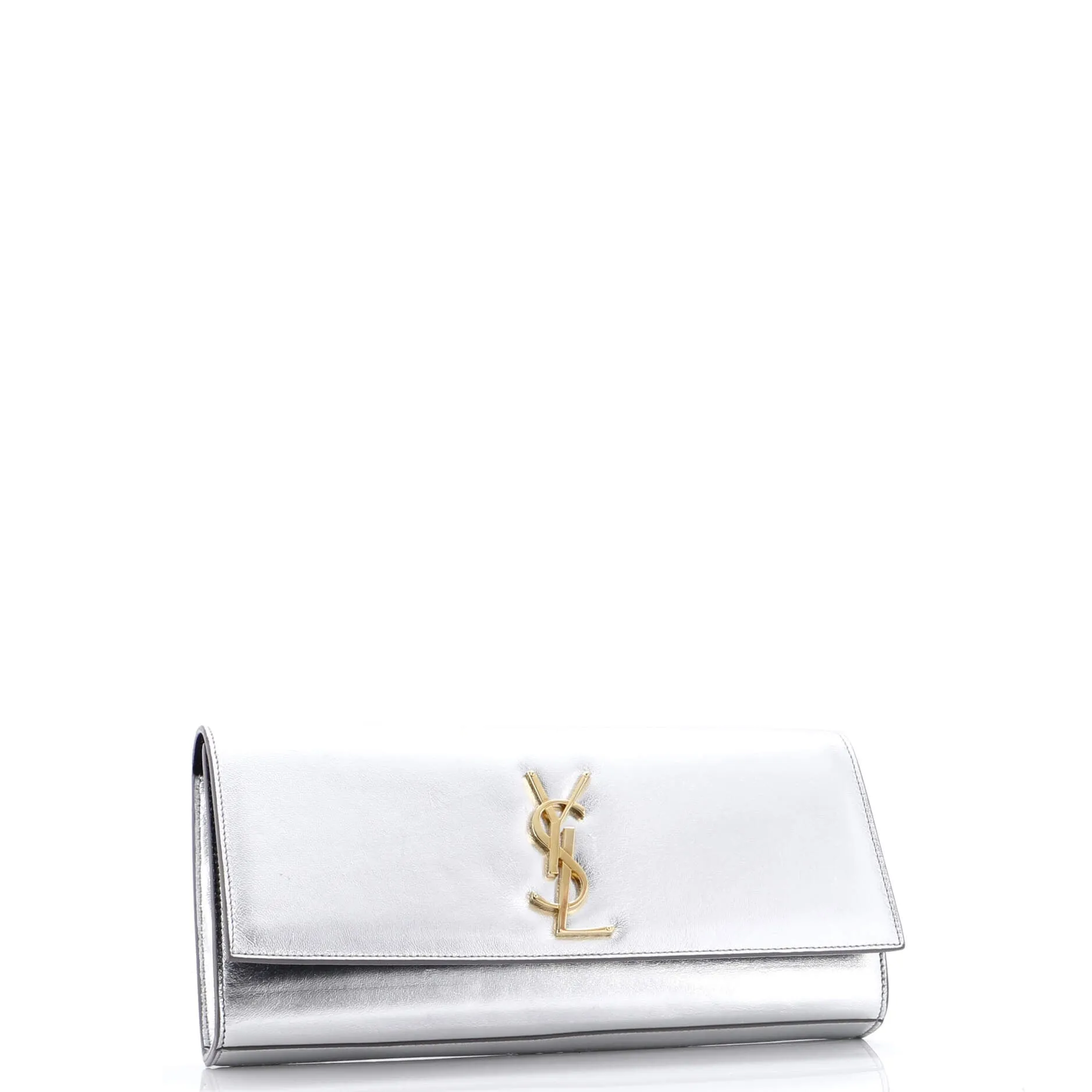 Classic Monogram Clutch Metallic Calfskin Long