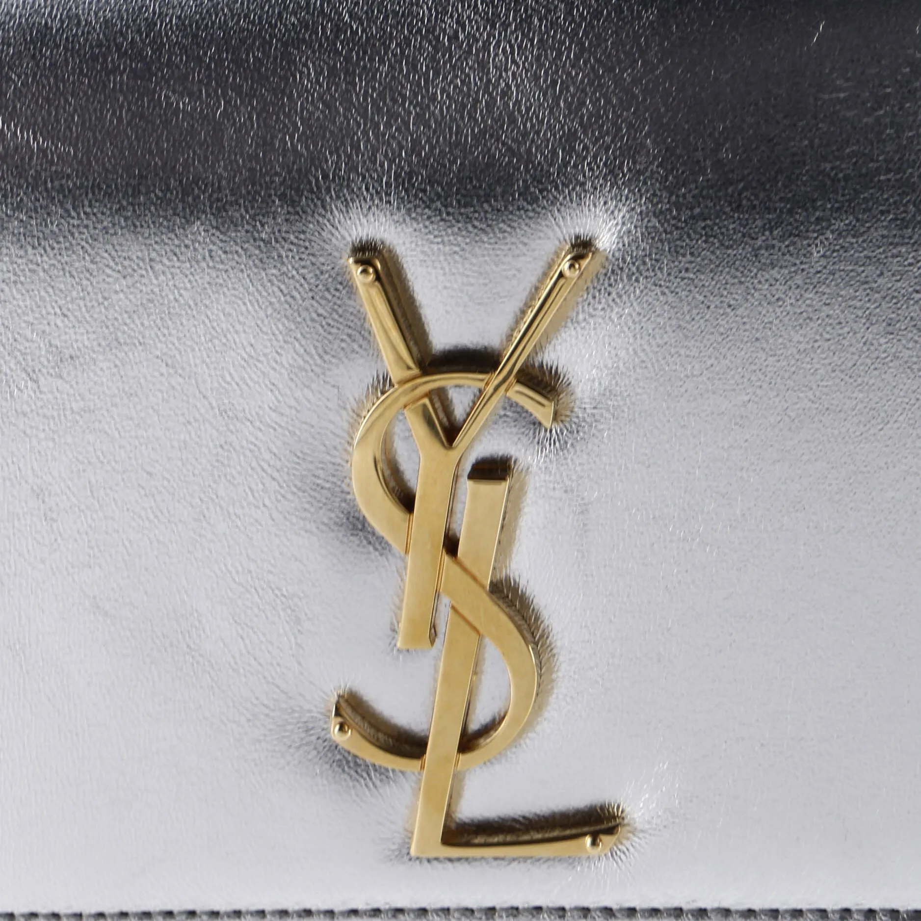 Classic Monogram Clutch Metallic Calfskin Long