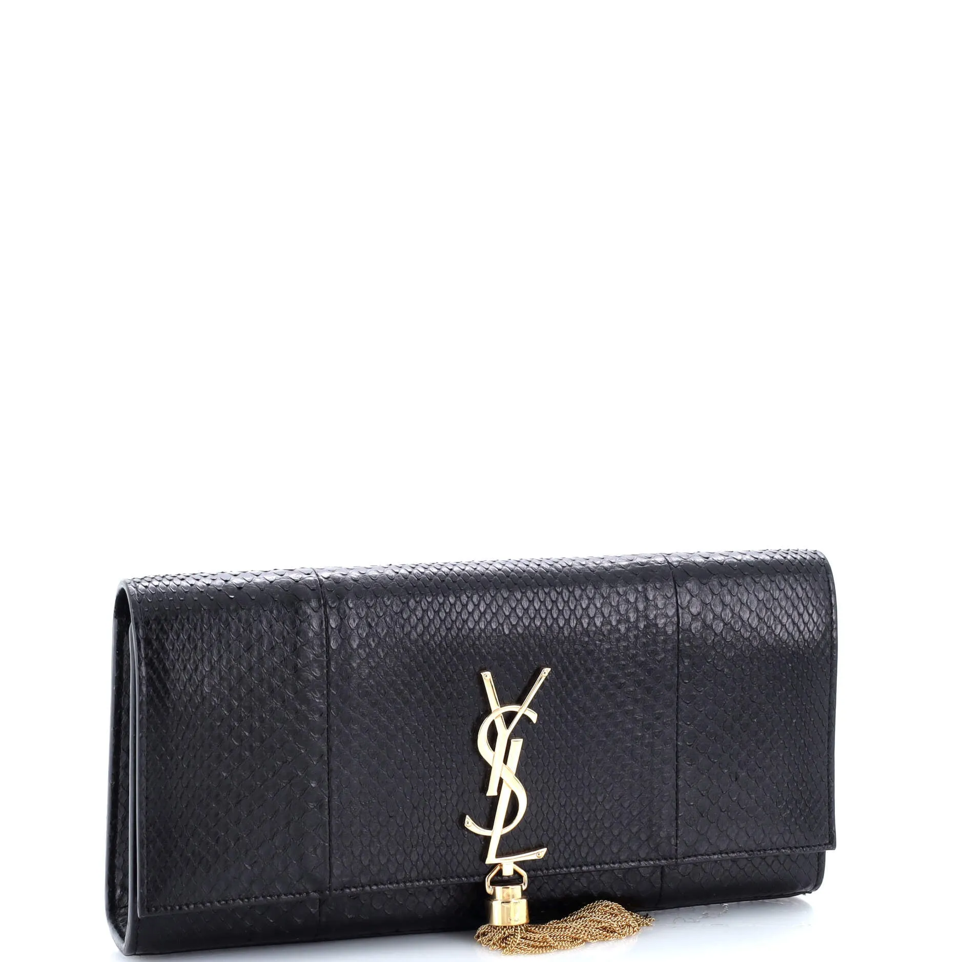 Classic Monogram Tassel Clutch Python Long