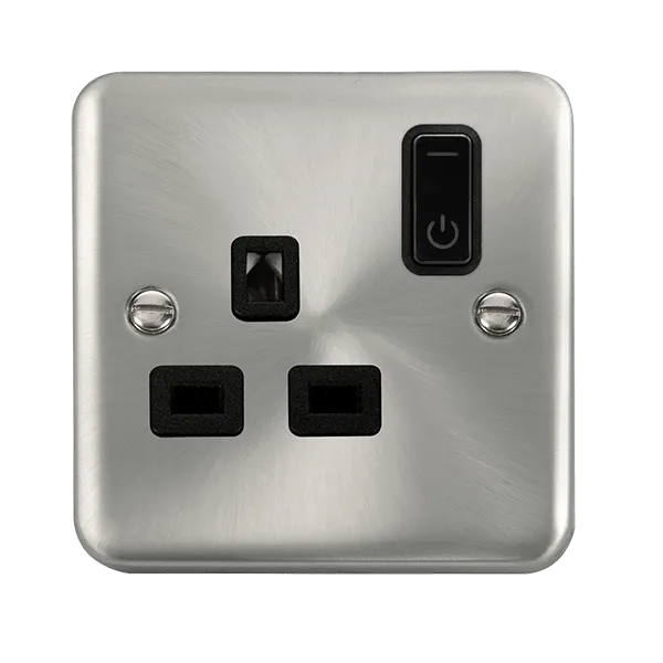 Click Deco Plus DPSC30535BK Ingot 13A 1G RF Smart Socket - Satin Chrome (Black)