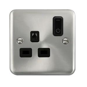 Click Deco Plus DPSC30535BK Ingot 13A 1G RF Smart Socket - Satin Chrome (Black)