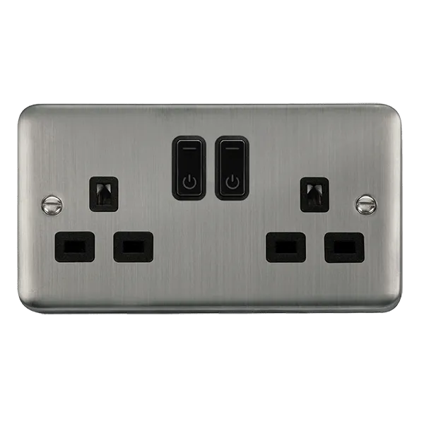 Click Deco Plus DPSS30536BK Ingot 13A 2G RF Smart Socket - Stainless Steel (Black)