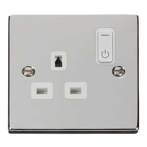 Click Deco VPCH30535WH Victorian Ingot 13A 1G RF Smart Socket - Polished Chrome (White)