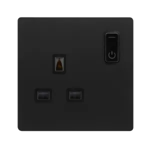 Click Definity Complete SFBK30035BK 13A 1G RF Smart Socket - Matt Black - Black Insert