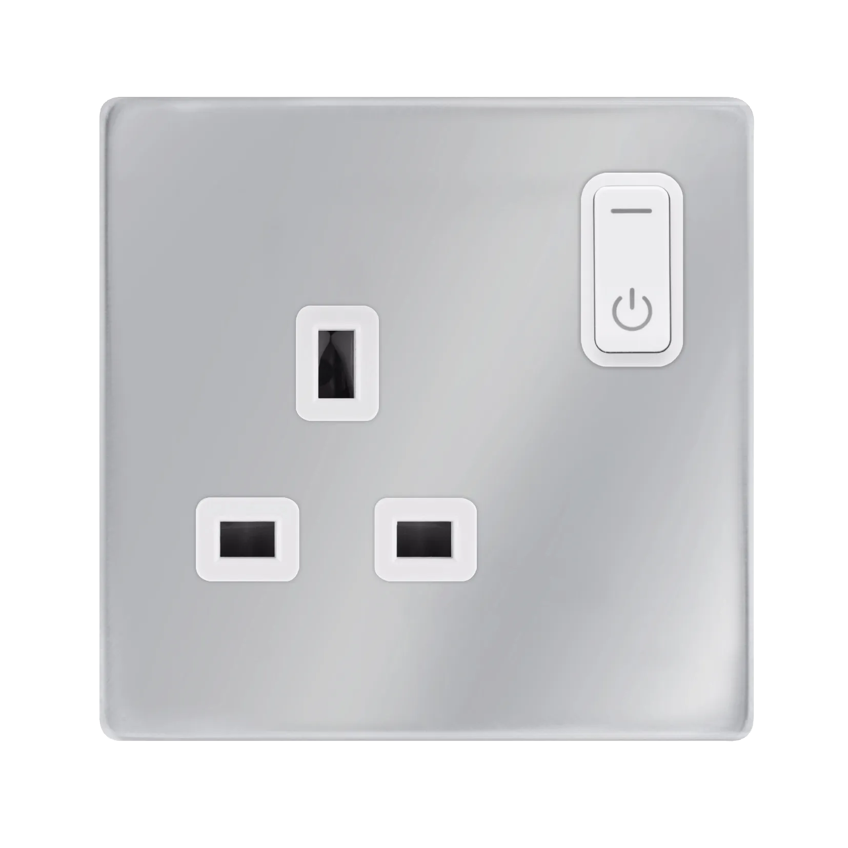 Click Definity Complete SFCH30035PW 13A 1G RF Smart Socket - Polished Chrome - Polar White Insert