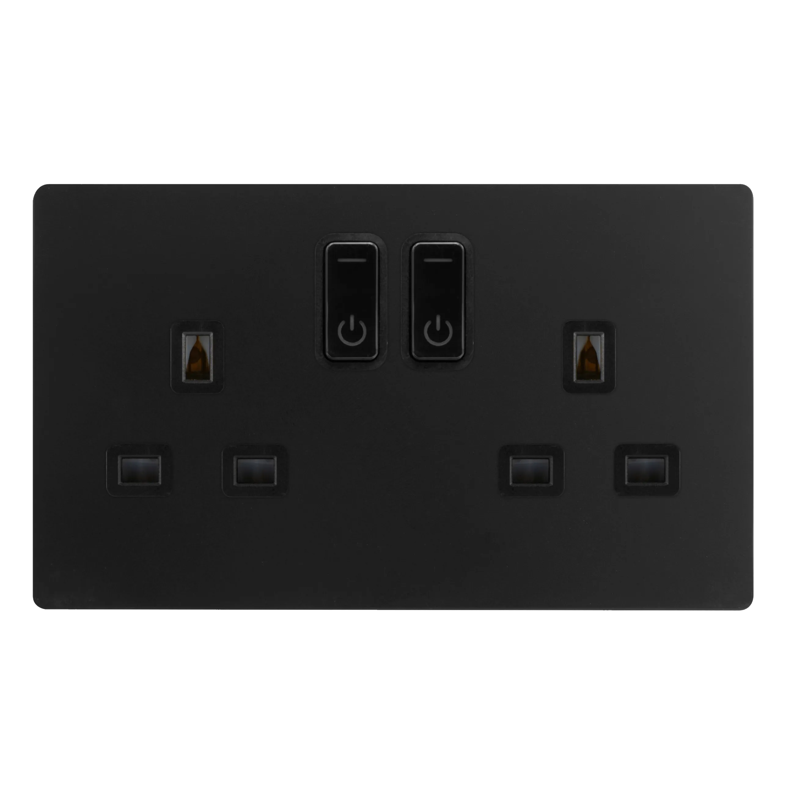 Click Definity Complete SFMB30036BK 13A 2G RF Smart Socket - Metal Black - Black Insert