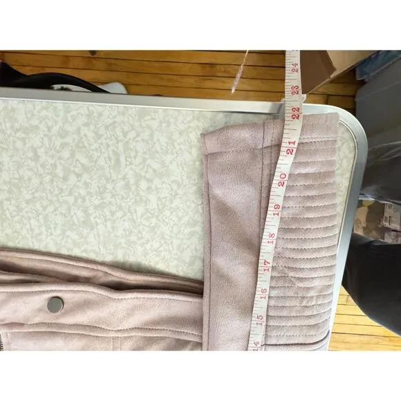 Coalition LA Pastel Dusty Mauve Faux Suede Motorcyle Jacket Sz S NWT