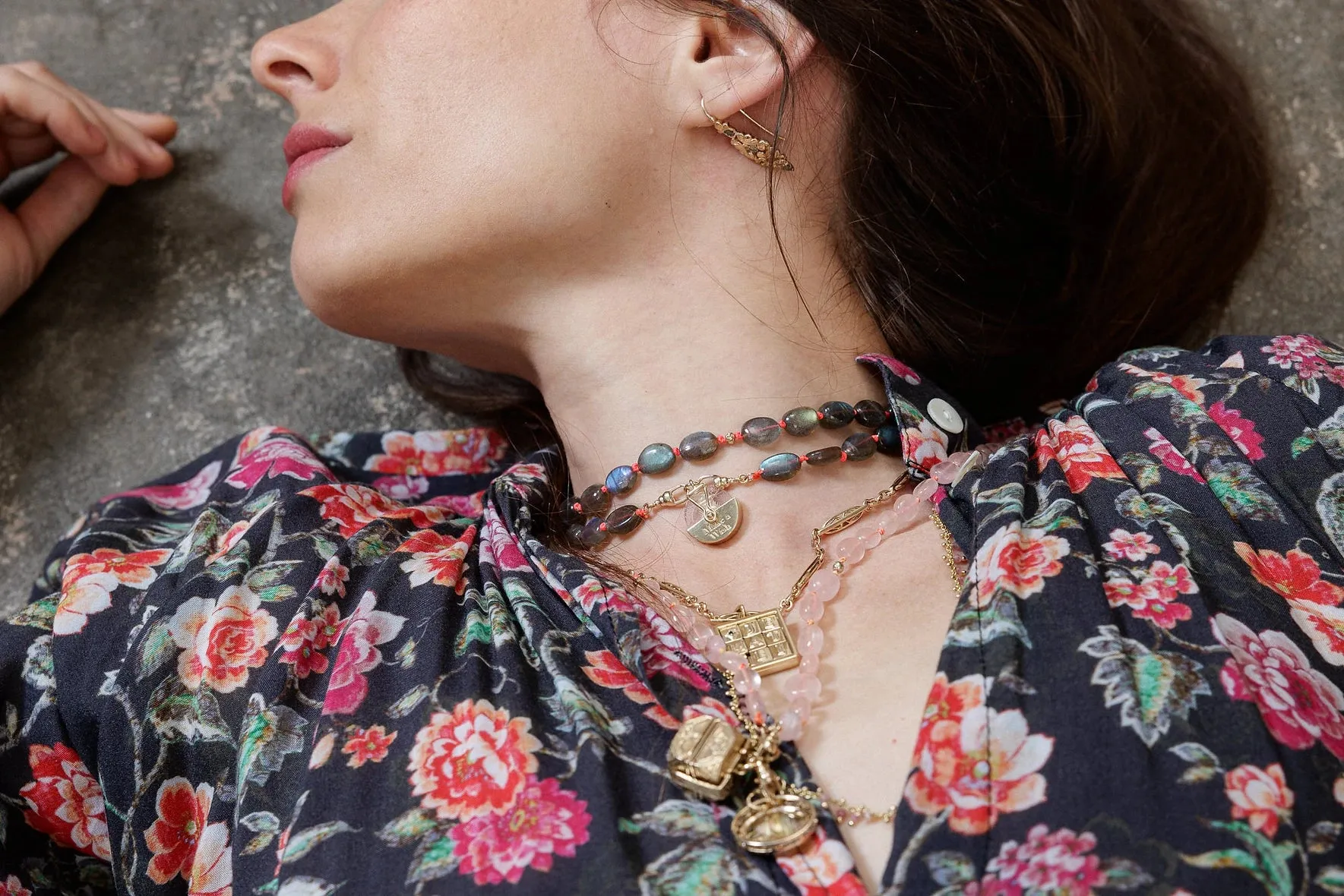 Coffee Bean Necklace Labradorite