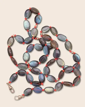 Coffee Bean Necklace Labradorite