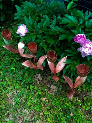 Copper Tulip Sculpture