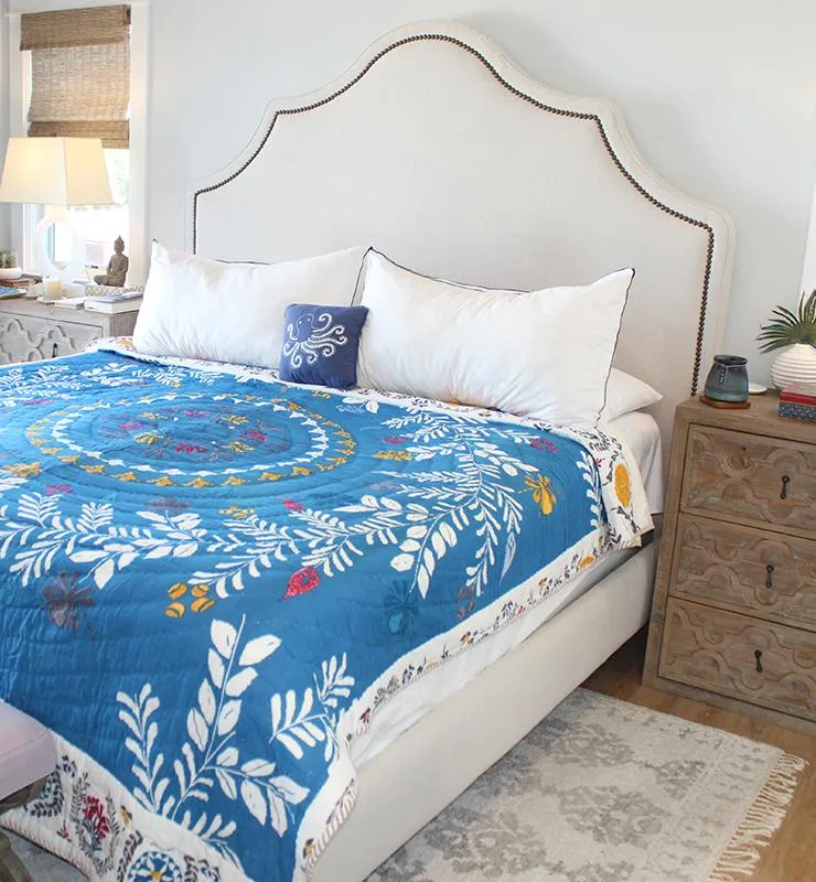 Cotton Blue Botanical Quilt