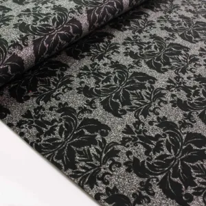 Cotton Velvet fabric - Black, grey