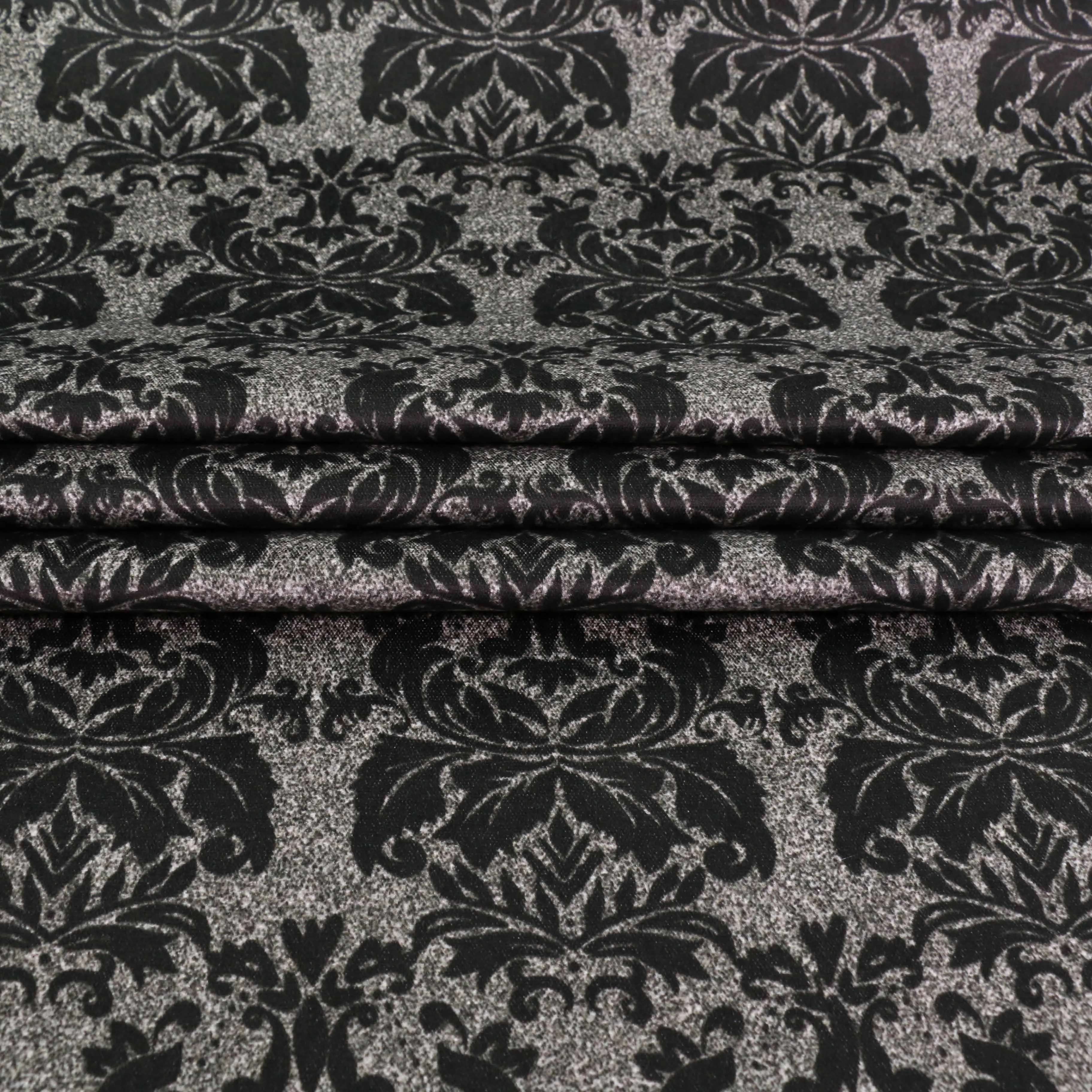 Cotton Velvet fabric - Black, grey