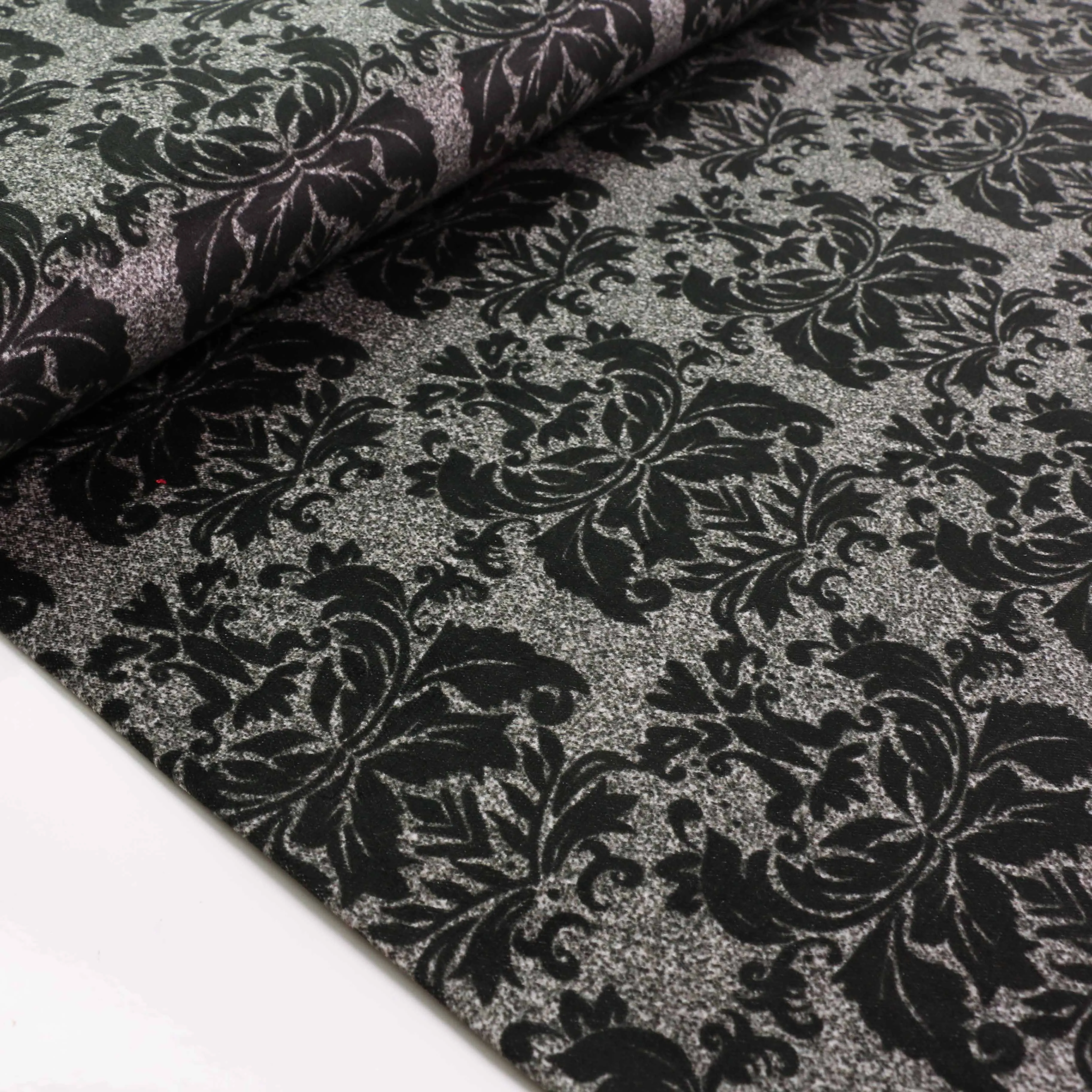 Cotton Velvet fabric - Black, grey