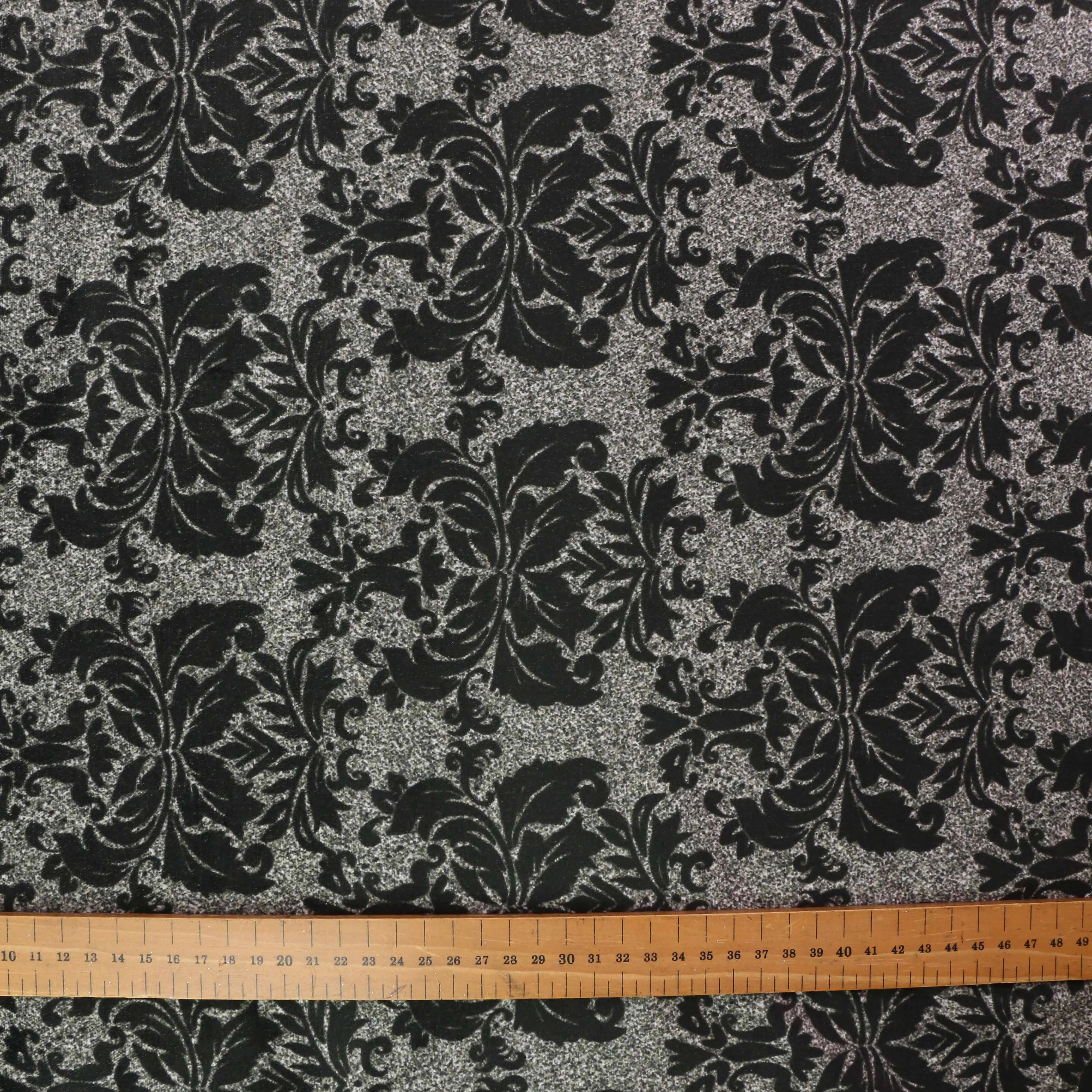 Cotton Velvet fabric - Black, grey